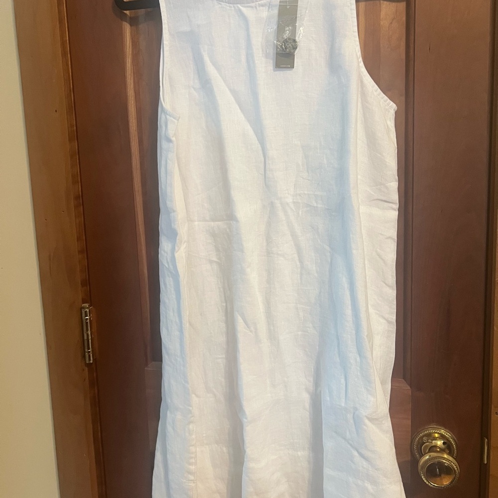 J. Crew White Sleeveless Midi Dress